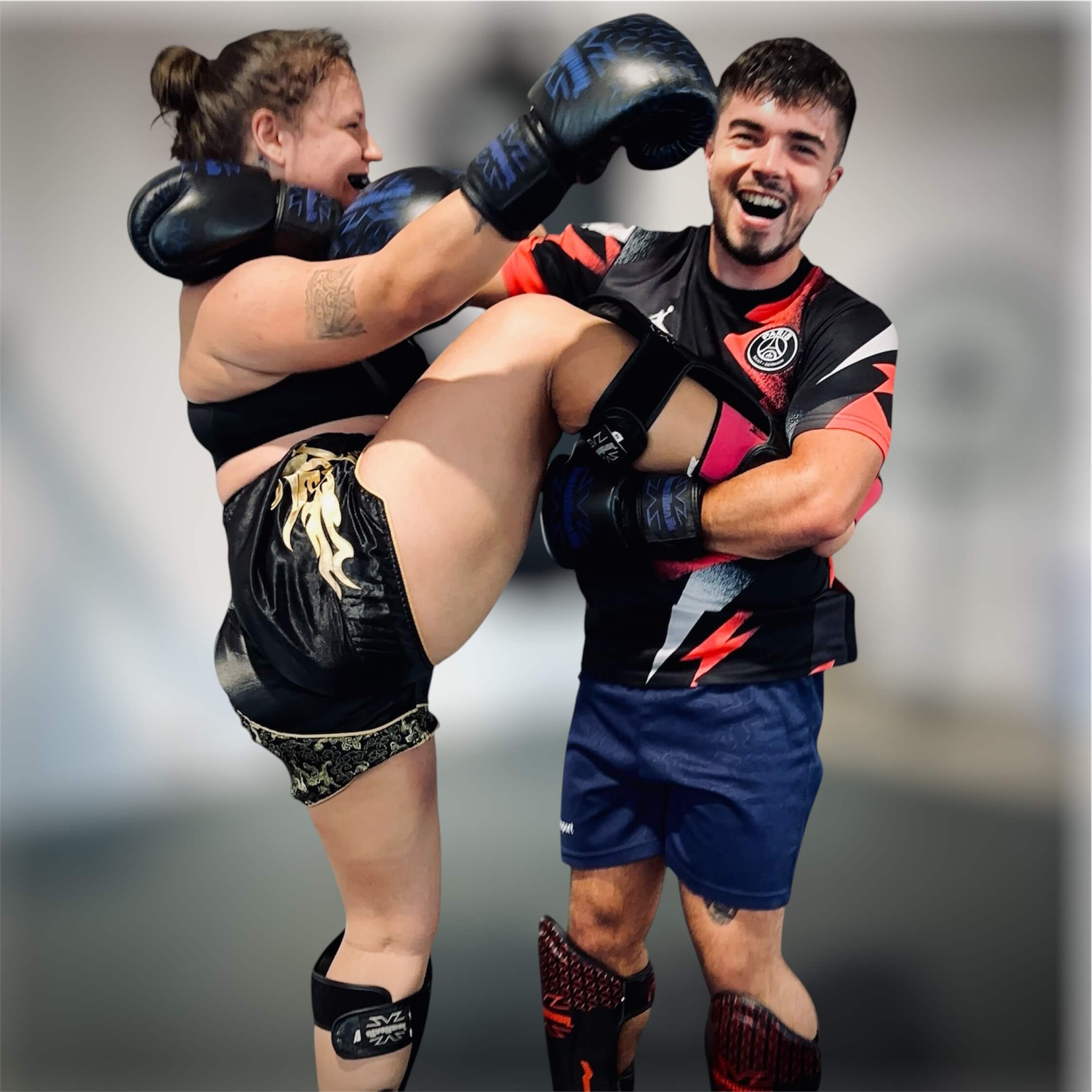 Members practising Muay Thai together